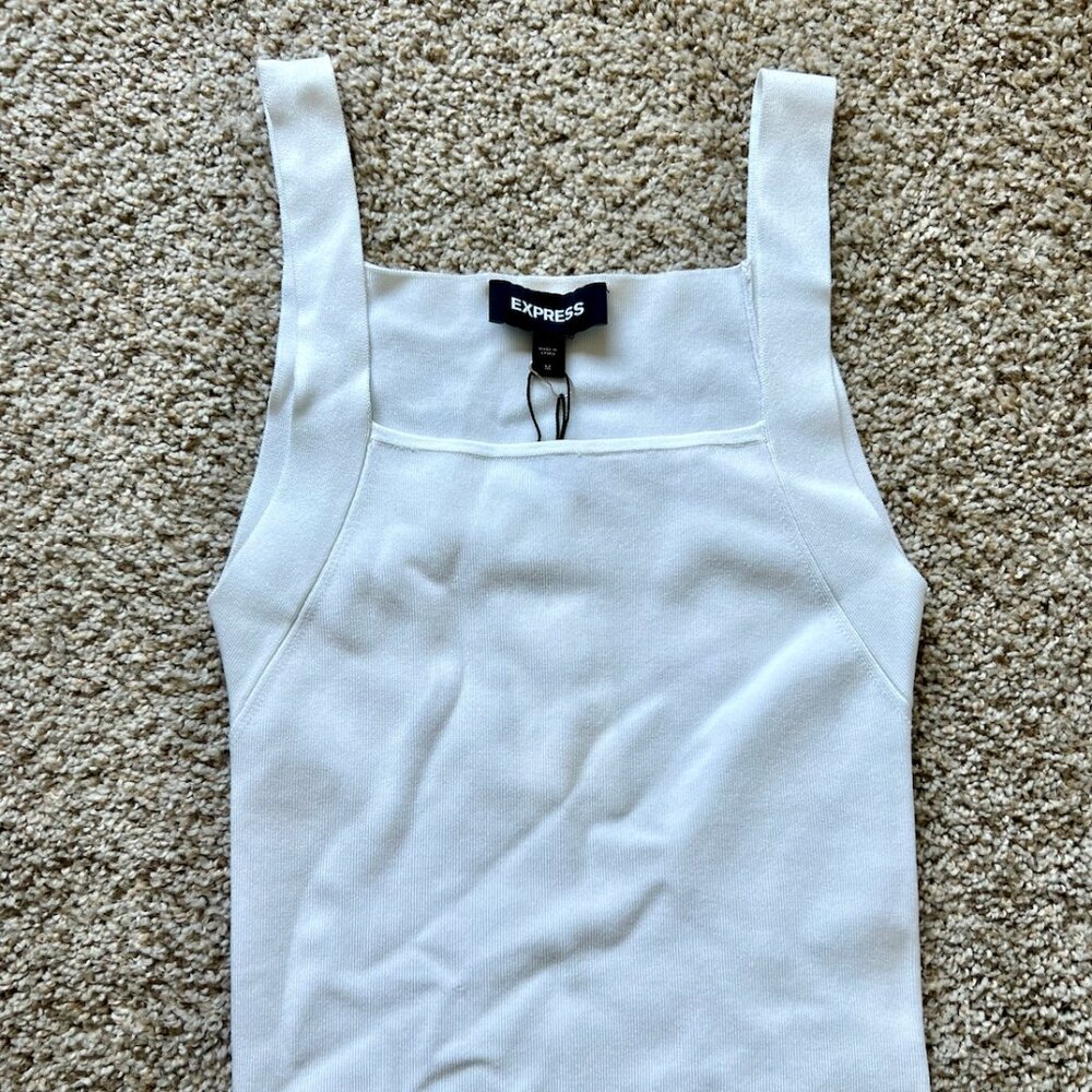 Express Body Contour White Tank (NWT)